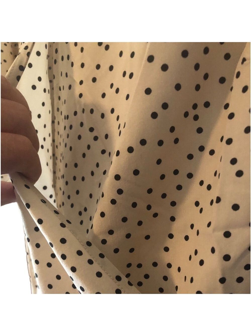 Polka Dot Print Ruffle MiniWrap Dress with Belt, Size XL - Picture 7 of 7
